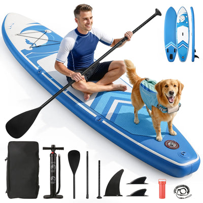 Naipo Inflatable Paddle Board Stand up Paddle Board 6 in Thick with Sup Accessories and Carry Bag and Fast Pumping for Adults and Youth