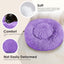 28In Large Dog Bed, Medium Size Dog and Cats, Calming Donut Bed for Puppy and Kitten, Washable round Fluffy Pet Bed (Purple)