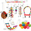 Parakeet Bird Parrot Toys Colorful Swing Chewing Hanging Toys with Bells Climbing Ladder Coconut Bird Cage for Small Cockatiels,Conures,Finches,Budgie,Macaws,Love Birds (PET-ONLY USE)