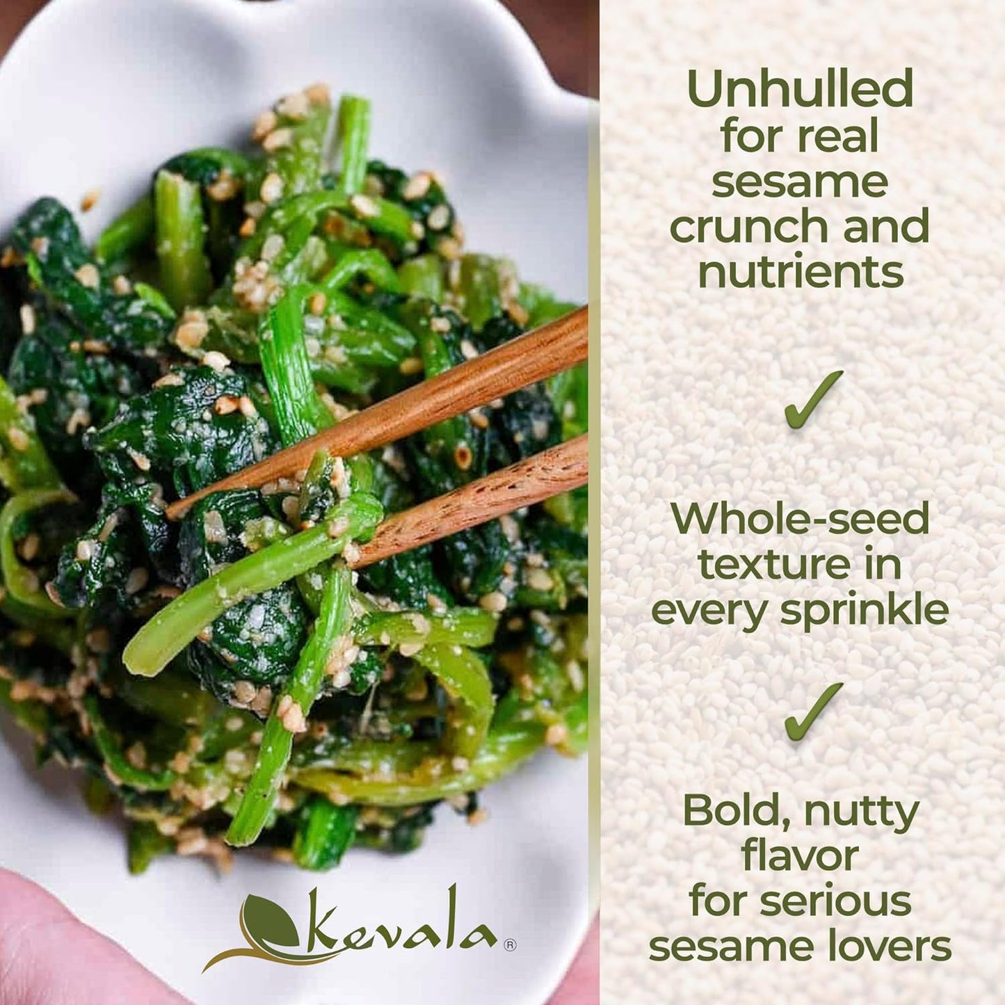 Organic Toasted Sesame Seeds (Unhulled) - 4 Lb, Gluten Free Seasoning | Bulk Food Size, Premium Selection Roasted Seeds, Sauce and Dip Ingredient, Seasoning and Salad Topping, Tahini Sauce Base