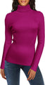 V28 Turtleneck Ribbed Sweaters for Women Cute Sexy Knitted Warm Fitted Sweater