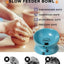 Y YHY Elevated Cat Food Bowl, Ceramic Raised Bowl, Tilt Angle Protects Cat'S Spine, anti Vomiting Dish, Backflow Prevention, Lake Blue