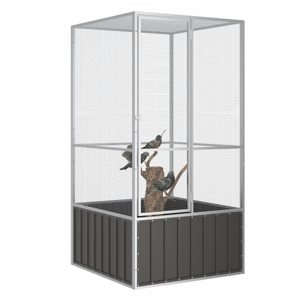 XL Bird Cage Anthracite 43.7"x42.1"x83.3" Galvanized Steel