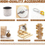 5PCS Bird Perch and Toy Set. Includes a Perch, Feeder, Swing, and Chew Toy. Hangable Natural Solid Wood Birdcage Accessories, Suitable for Small Budgies, Cockatiels, Conures, Lovebirds, Etc.