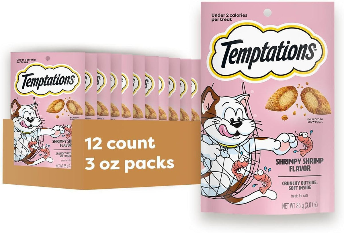 Temptations Classic Crunchy Cat Treats, Shrimpy Shrimp, 3 Oz, 12 Pk