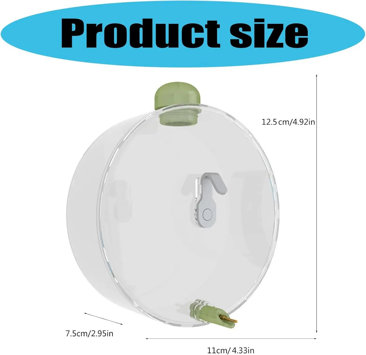 330Ml Automatic Bird Water Dispenser - Touch Needle Mechanism Cage Mounted Parrot Water Bottle with Easy Refilling