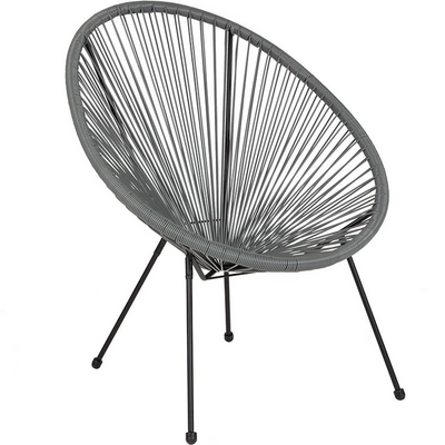 Valencia Oval Comfort Series Take Ten Grey Papasan Lounge Chair
