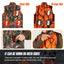 GUGULUZA Hunting Heated Vest, Camo Orange Reversible Vest, Game Vest Jacket for Hunting, Lightweight Heating Vest (4XL)