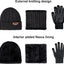 Loritta Winter Hats for Men, 3 PCS Fleece Beanie Scarf Gloves Set