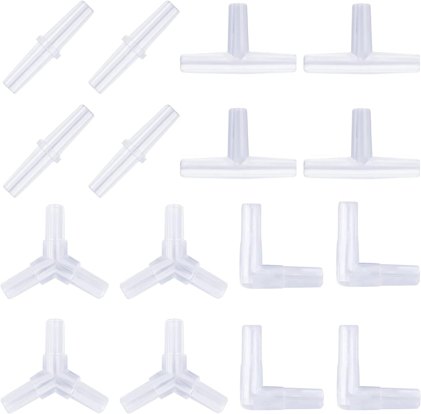 Pawfly Aquarium Airline Tubing Connectors Plastic Inline Valve, Fish Tank Air Pump Connector, 40-Piece