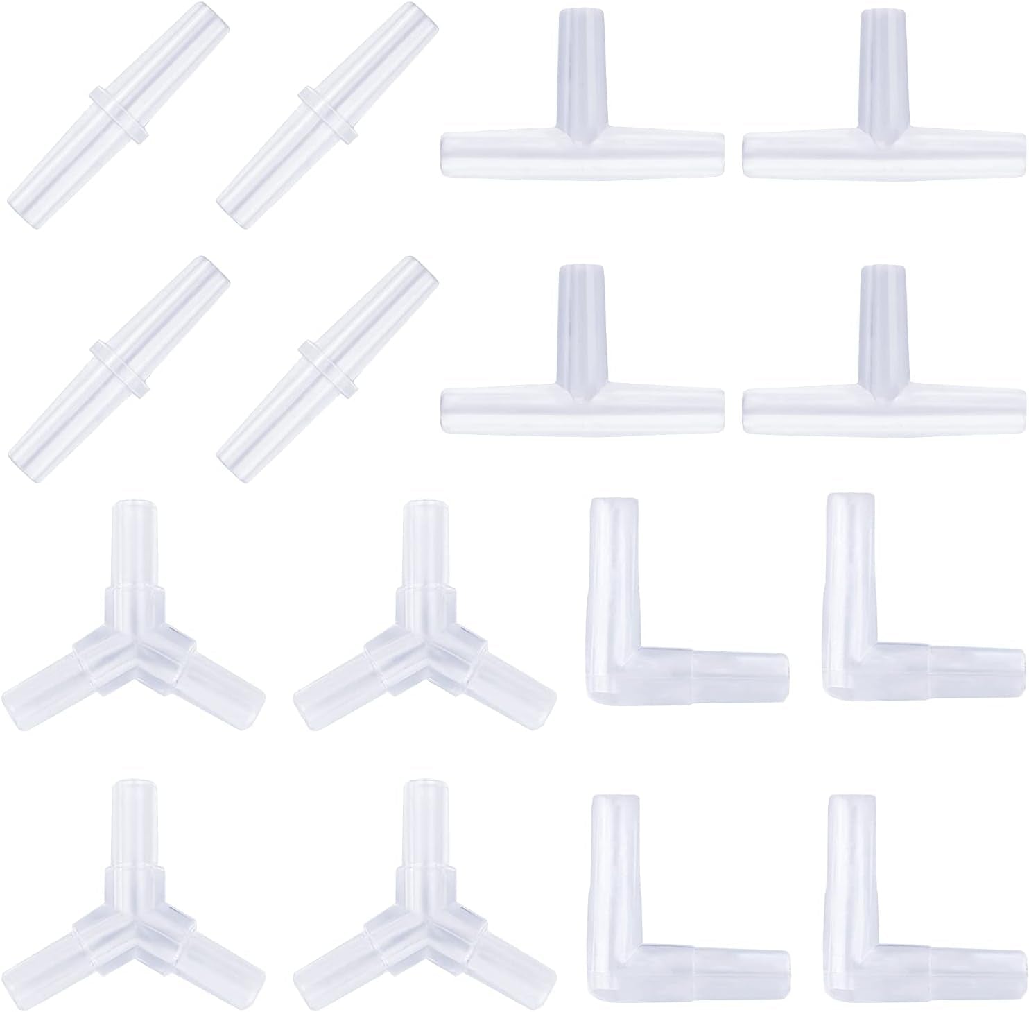 Pawfly Aquarium Airline Tubing Connectors Plastic Inline Valve, Fish Tank Air Pump Connector, 40-Piece