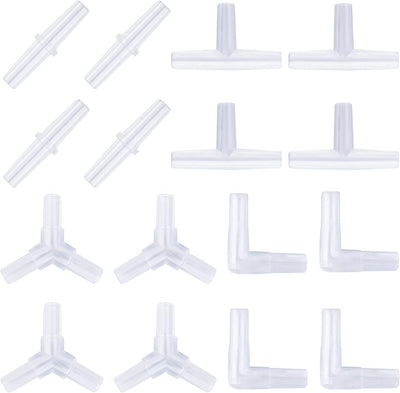 Pawfly Aquarium Airline Tubing Connectors Plastic Inline Valve, Fish Tank Air Pump Connector, 40-Piece