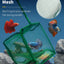 Pawfly Aquarium Fish Net with Braided Metal Handle Square Net with Soft Fine Mesh Sludge Food Residue Wastes Skimming Cleaning Net for Fish Tanks Small Koi Ponds and Pools