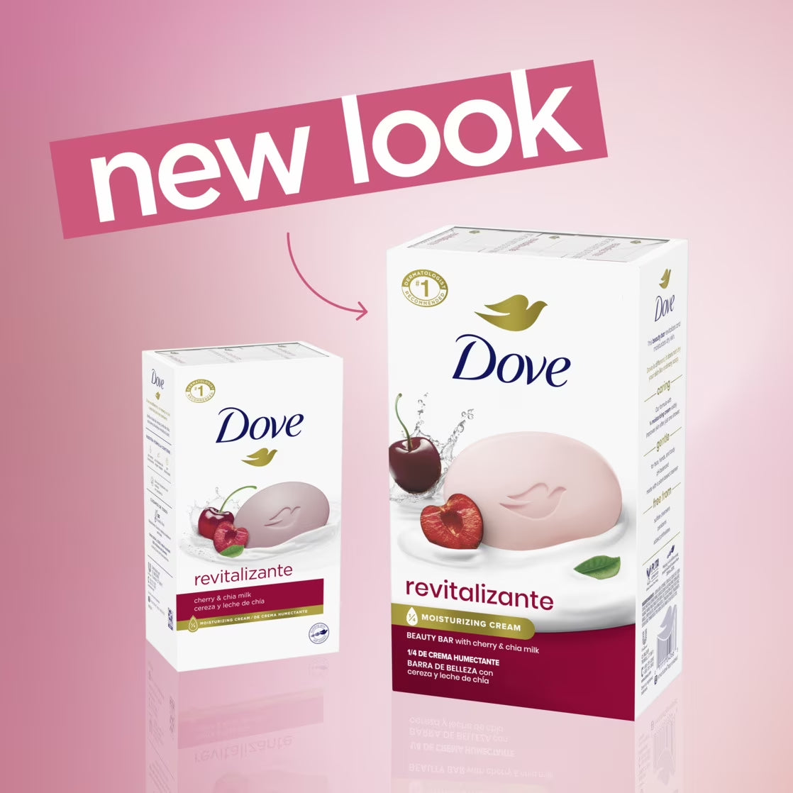 Dove Beauty Bar Women'S Bath Soap Revitalizante Cherry & Chia Milk, 3.17 Oz 4 Bars