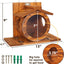 VASGOR Wood Squirrel Feeder, Squirrel Feeders for outside Winter, Wooden Chipmunk Feeder for Corn, Peanuts, Durable Box Easy to Fill with the Roof Can Be Opened