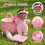 OUOZZZ Baby Doll Accessories with Black Doll, Bassinet, Blanket and Bottle | Interactive Pretend Playset for Social Emotional Learning, Educational Toy for 2 Year Old Girls