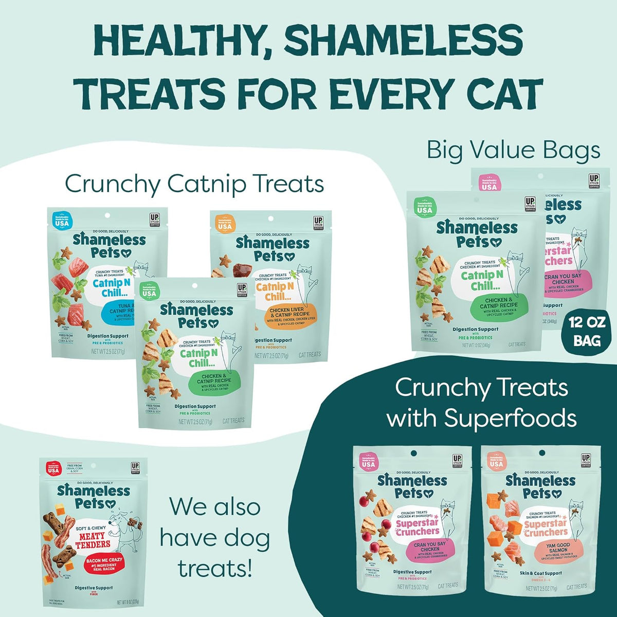 Shameless Pets Crunchy Cat Treats - Catnip N Chill, 2.5 Oz
