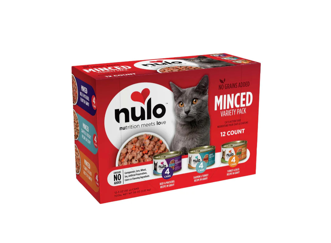 Variety Flavors Grain-Free Minced Wet Canned Cat Food, 3 Ounce (Pack of 12)