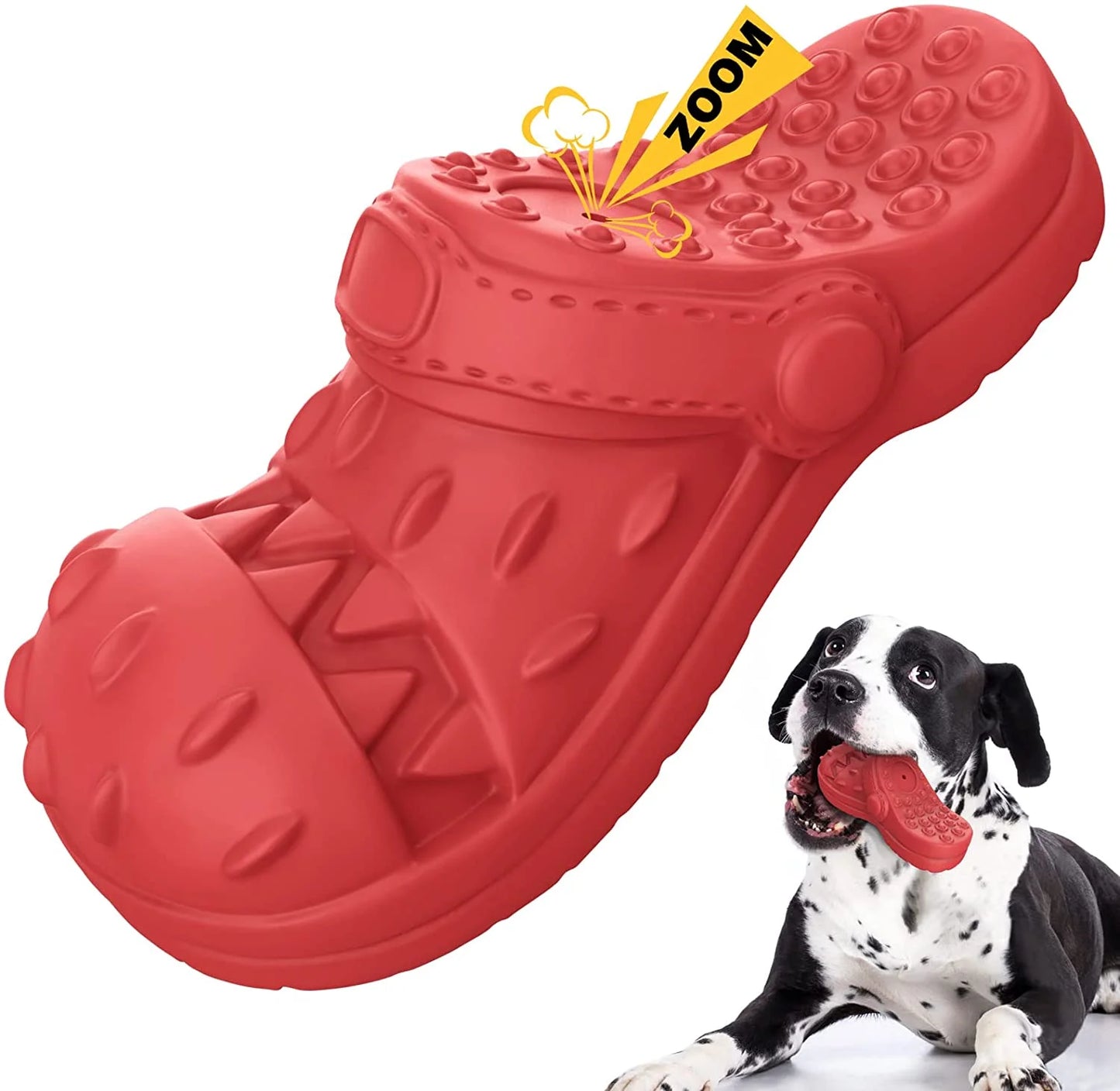 MASBRILL Squeaky Dog Toys Large Dog Chew Toy for Aggressive Chewer, 100% Safe Natural Soft Rubber Beef Flavor Dog Toys