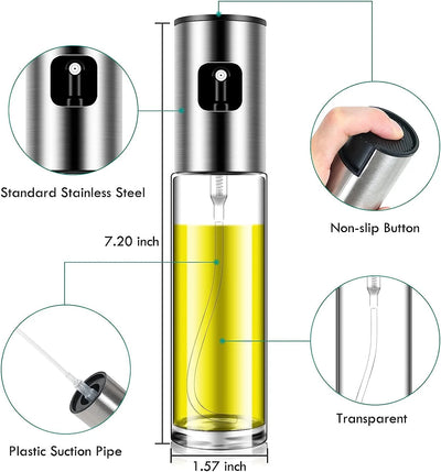 Oil Sprayer for Cooking, Olive Oil Sprayer Mister, 100Ml Olive Oil Spray Bottle, Olive Oil Spray for Salad, BBQ, Kitchen Baking, Roasting