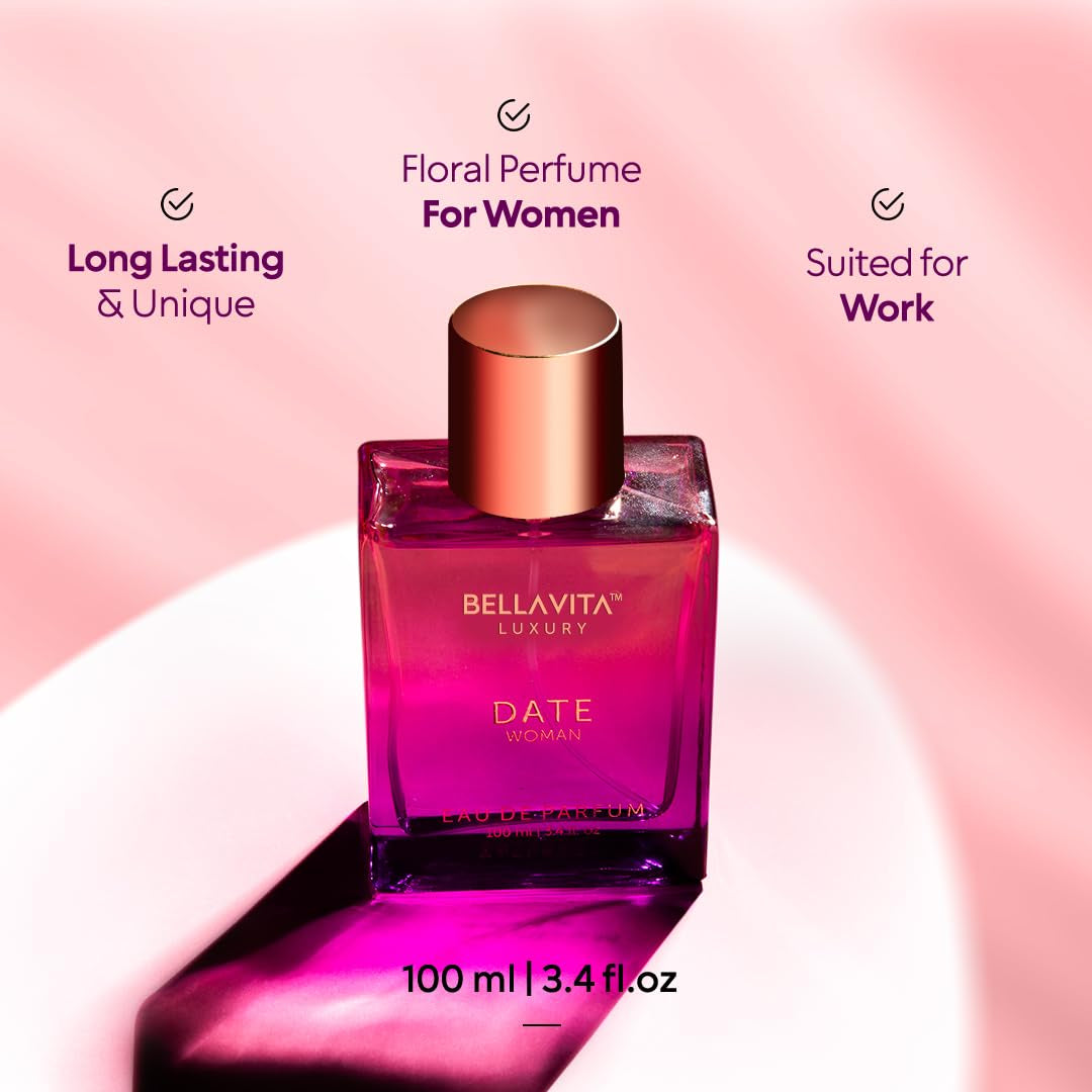 Bellavita Luxury DATE Woman Eau De Parfum Perfume for Women, 3.4 Fl Oz