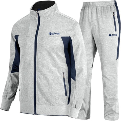 TBMPOY Men'S Tracksuits Sweatsuits for Men Sweat Track Suits 2 Piece Casual Athletic Jogging Warm up Full Zip Sets