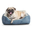 Vibrant Life Puppy Dog Bed, Plush Bolster Dog for Small Dogs, Small, 21" X 17", Blue
