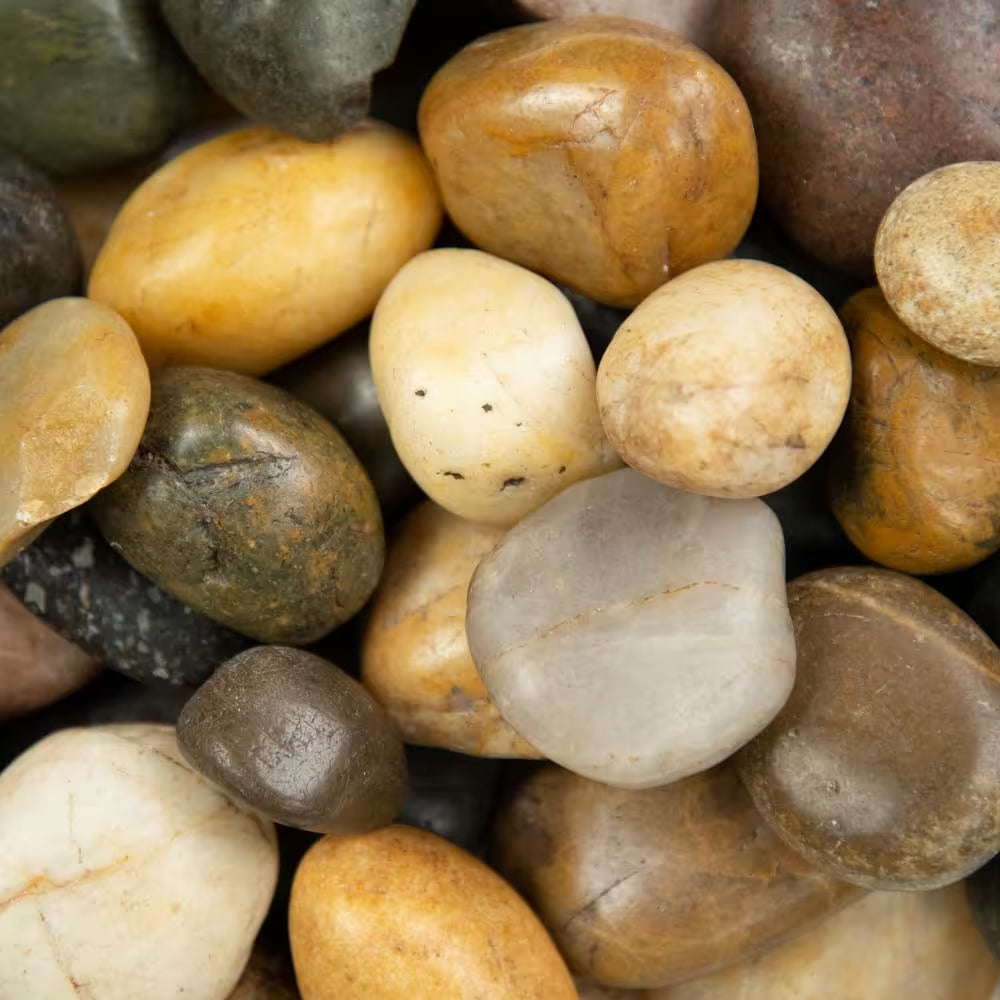 Mixed Polished 0.5 Cu. Ft. per Bag (1 In. to 2 In.) Bagged Landscape Pebbles (55 Bags/22.5 Cu. Ft./Pallet)