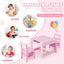 Costway 3 in 1 Wood Activity Table Chair Set W/Storage Box Pink