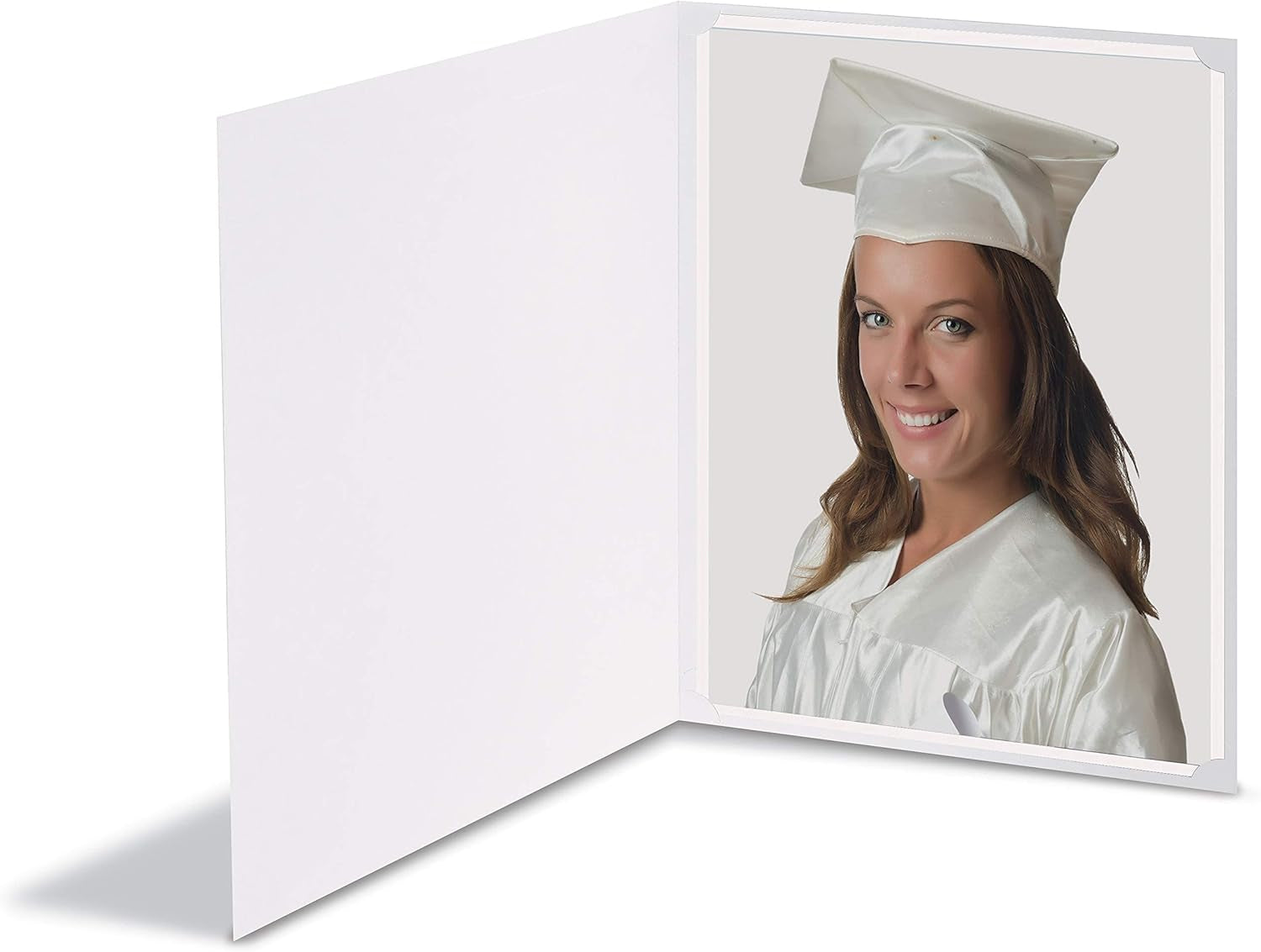 Better Office Products 25 Pack White Certificate Holders, Diploma Holders, Document Covers with Gold Foil Border, for Letter Size Paper, 25 Count, White