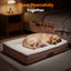 Extra Large Orthopedic Dog Bed Waterproof Pet Sofa Bed Four-Sided Bolster Cushion with Removable Washable Cover for Big Dogs Pink