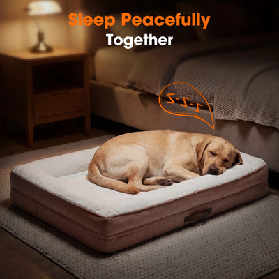 Extra Large Orthopedic Dog Bed Waterproof Pet Sofa Bed Four-Sided Bolster Cushion with Removable Washable Cover for Big Dogs Pink