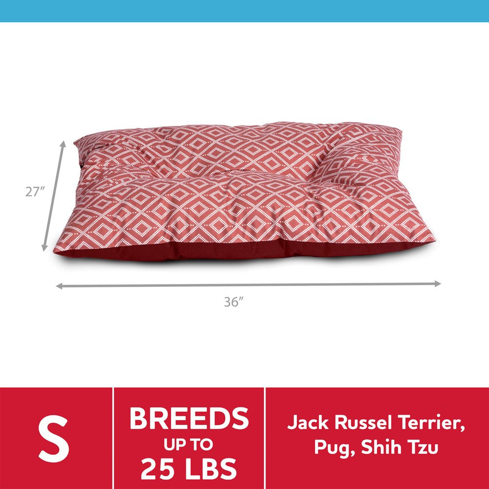 Vibrant Life Tufted Pillow Dog Bed, Medium, Rust, 27" X 36"