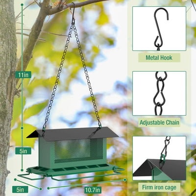 Bird Feeder for Outdoor Hanging, Large Squirrel Proof Birdfeeders W/ 14 Feeding Ports - Heavy Duty Metal Bird Feeders for outside Hanging, 4 Lb Large Capacity Birdfeeder to Attracting Birds Tiktokshopfalldealsforyou