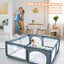 79x71 Extra Large Play Pen For Babies And Toddlers, Play Yard With Gate,  With Breathable Mesh, Safety Indoor & Outdoor Activity Center Grey