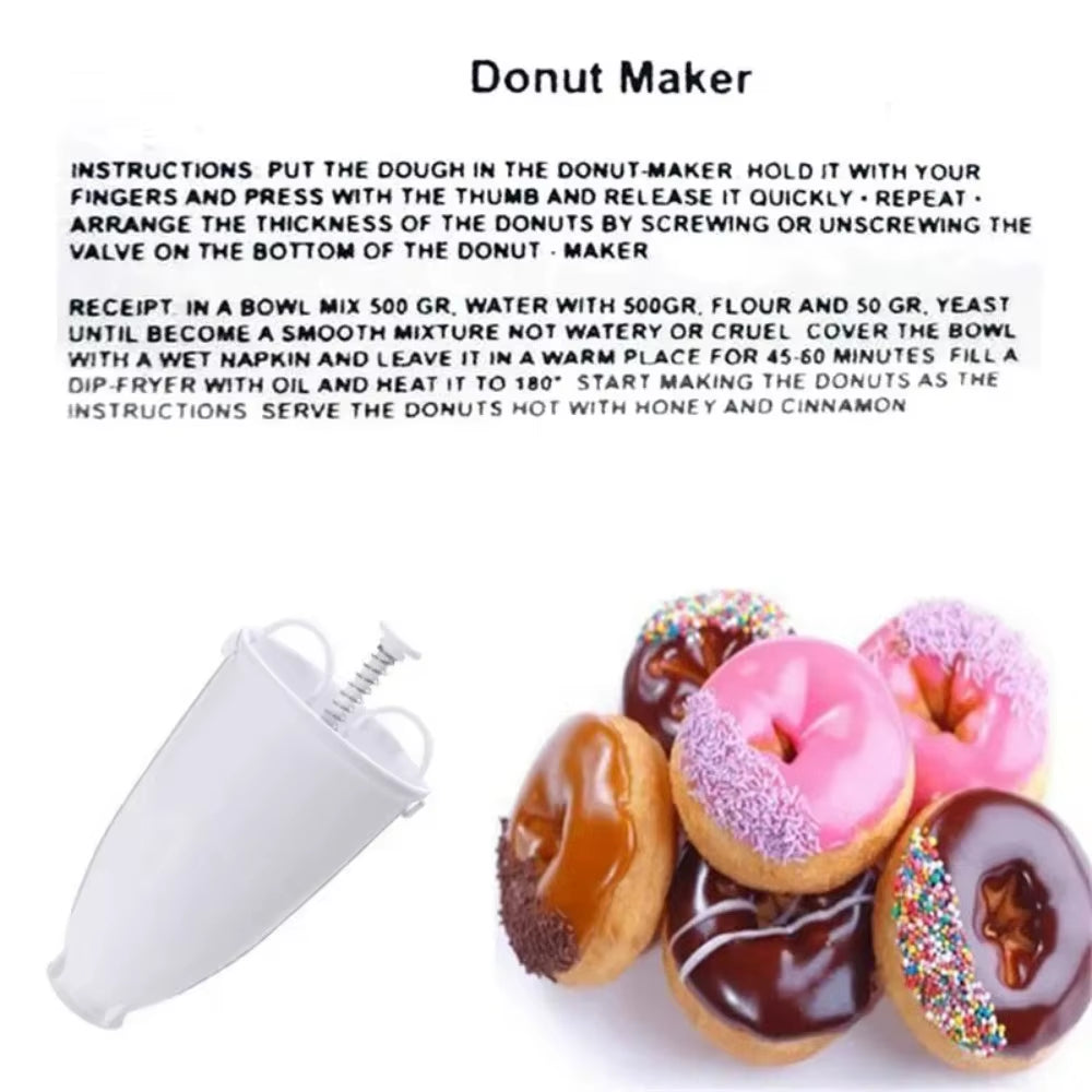 Donut Maker with Plunger Dispenser, 10Cm Baking Tool for Uniform Donuts, Easy Squeeze Creative Dessert Mold