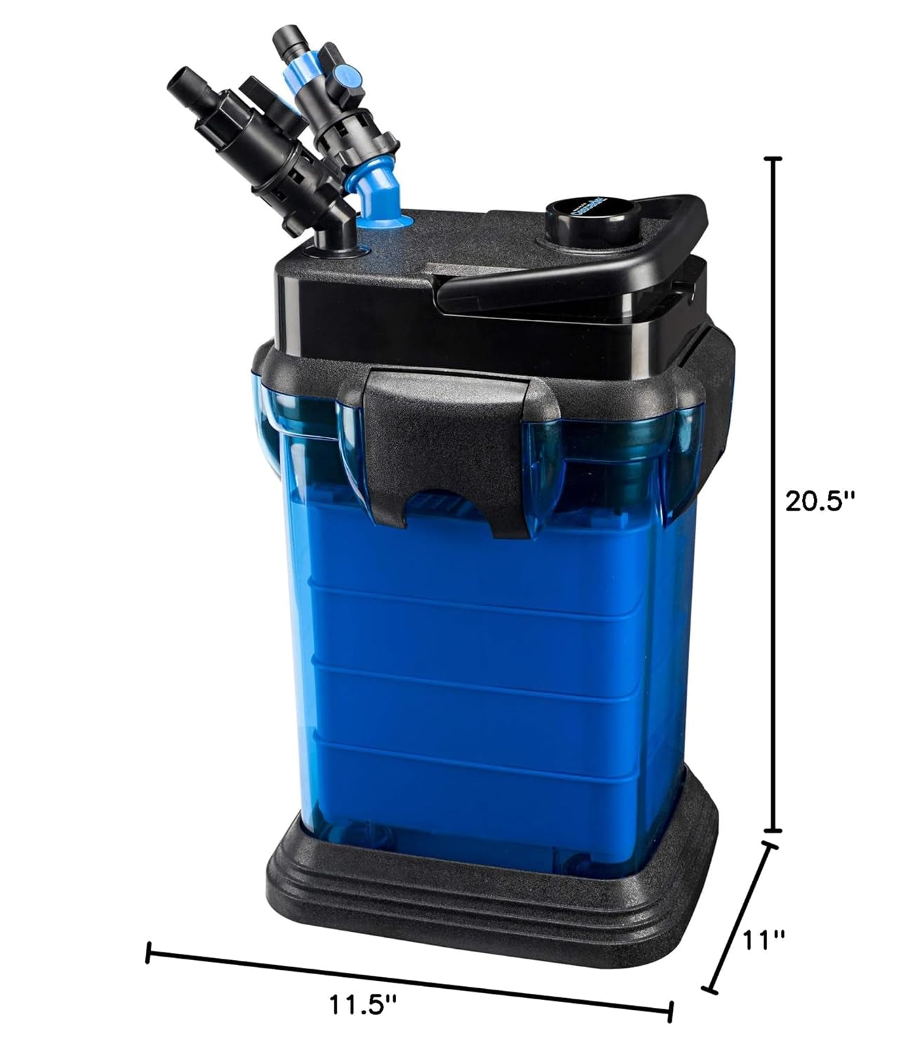 Penn-Plax Cascade 1200 Canister Filter - 315 GPH Aquarium Filter for Tanks up to 150 Gallons - 360 Degree Flow Valves, Poly Fiber Pads, Bio-Sponge & Activated Carbon -Fresh & Saltwater -11.5X11X20.5In