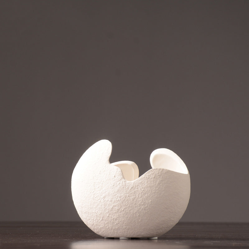 Simple white ceramic vase decoration