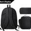 USA Fish Kid Backpack Set with Lunch Bag & Pencil Case Large Capacity School Bag 17 Inch Bookbag for Boy Girl
