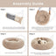 Love'S Cabin Calming Dog & Cat Bed, Cat Bed for Indoor Cats, Anti-Anxiety Donut round Bed, Fluffy Warming Pet Bed for Small Medium Dogs and Cats, Beige Taupe 20"/24"