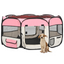 vida Xl Foldable Dog Playpen with Carrying Bag Pink 57.1"x57.1"x24"