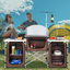 Camping Kitchen Table, Folding Outdoor Cooking Table with Storage Carrying Bag, Aluminum Cook Station 3 Cupboard & Detachable Windscreen, Quick Set-up for Picnics, BBQ, RV Traveling, Brown