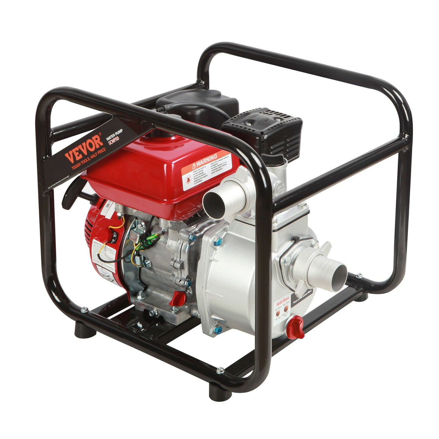 VEVOR Gasoline Engine Water Pump, 2-inch, 7HP 142 GPM, 148ft Lift, 22ft Suction, 4-Stroke Gas Powered Trash Water Transfer Pump Portable High Pressure with 25ft Hose for Irrigation Pool, EPA Certified