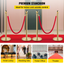 38 Inch Stanchion Posts Queue, Red Velvet Rope (3, Gold)