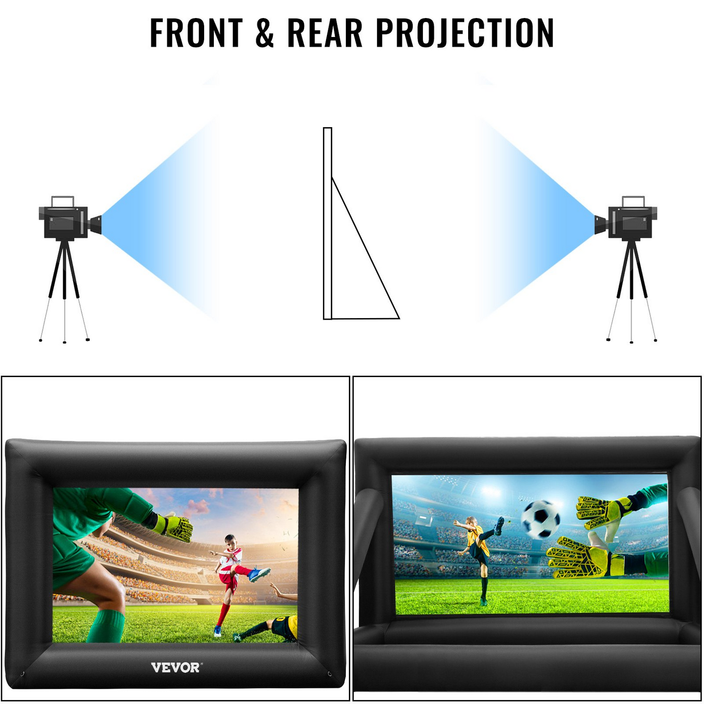 Out Door Projector Inflatable Movie Screen 24FT（288inch） Inflatable Projector Screen for outside with 360W Air Blower Inflatable Screen Oxford Fabric Material Blow Up Screen for Outdoor Movie Supports Front/Rear Projection