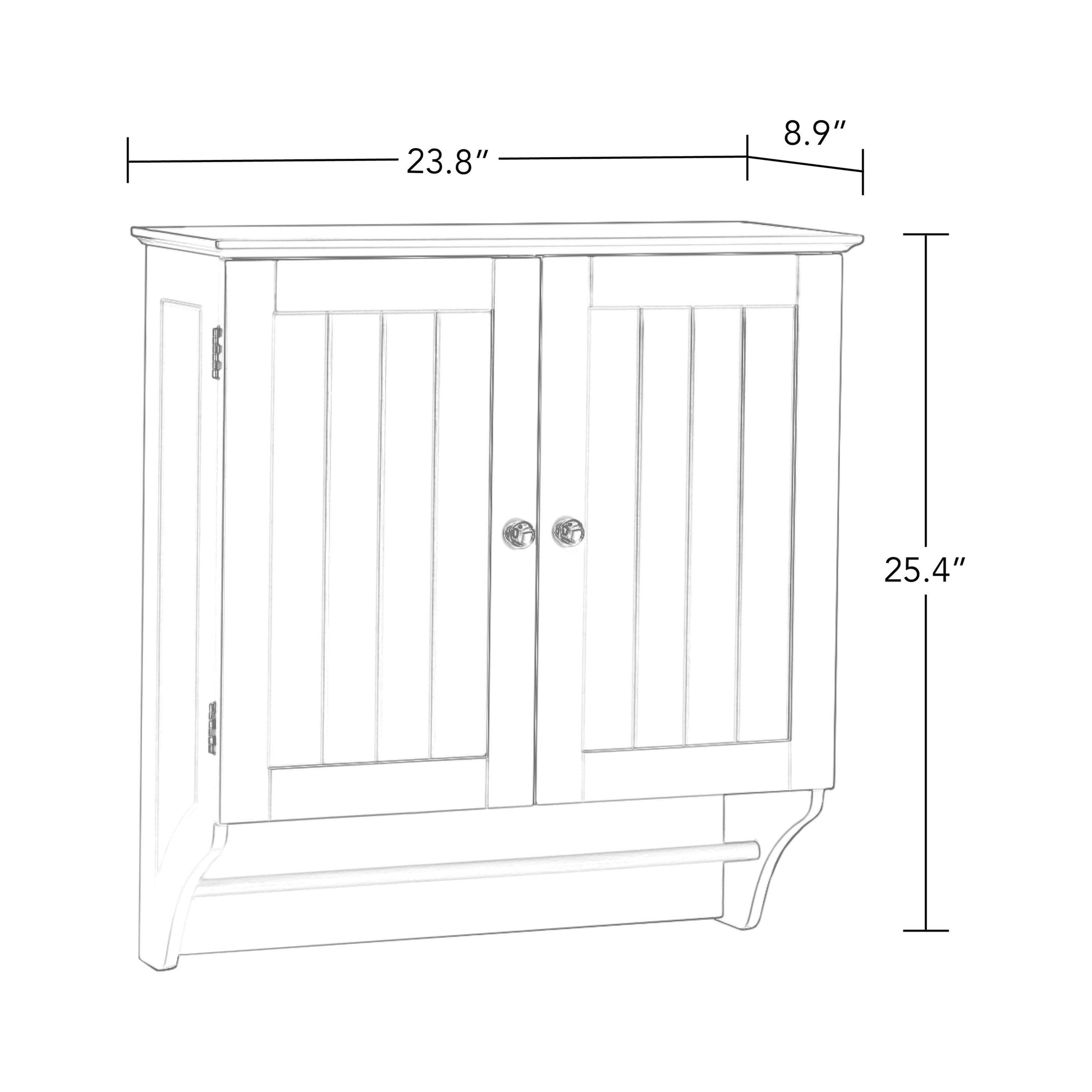 Riverridge Ashland 2-Door Bathroom Medicine Cabinet Wall Storage with Towel Bar - White