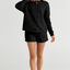 Adalyn Textured Long Sleeve Top and Drawstring Shorts Set