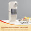 Snow Cone Machine - Shaved Ice Machine Equipped with Stainless Steel Blade Adjustment Knob to Freely Adjust the Thickness of the Snowflakes and 2 Reusable Plastic Ice Mold Cup (White)