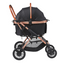 Pet Stroller, 4 Wheels Dog Stroller Rotate with Brakes, 66 lbs Weight Capacity, Puppy Stroller with Detachable Carrier, Storage Basket and Pet Pad, for Small to Medium Sized Dogs, Black