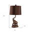 "27"" Bronze Bedside Table Lamp With Brown Shade"